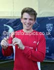 Andrew Buchart (Scotland East) with the trophy after winner of the senior mens Inter Counties, Cofton Park, Birmingham. Photo: David T. Hewitson/Sports for All Pics